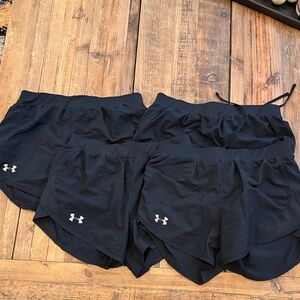 Under Armour Women's Black Athletic Shorts Bundle